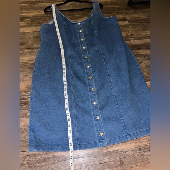 New Look Blue Denim Button Down Jean Dress Size 2X - Picture 3 of 8
